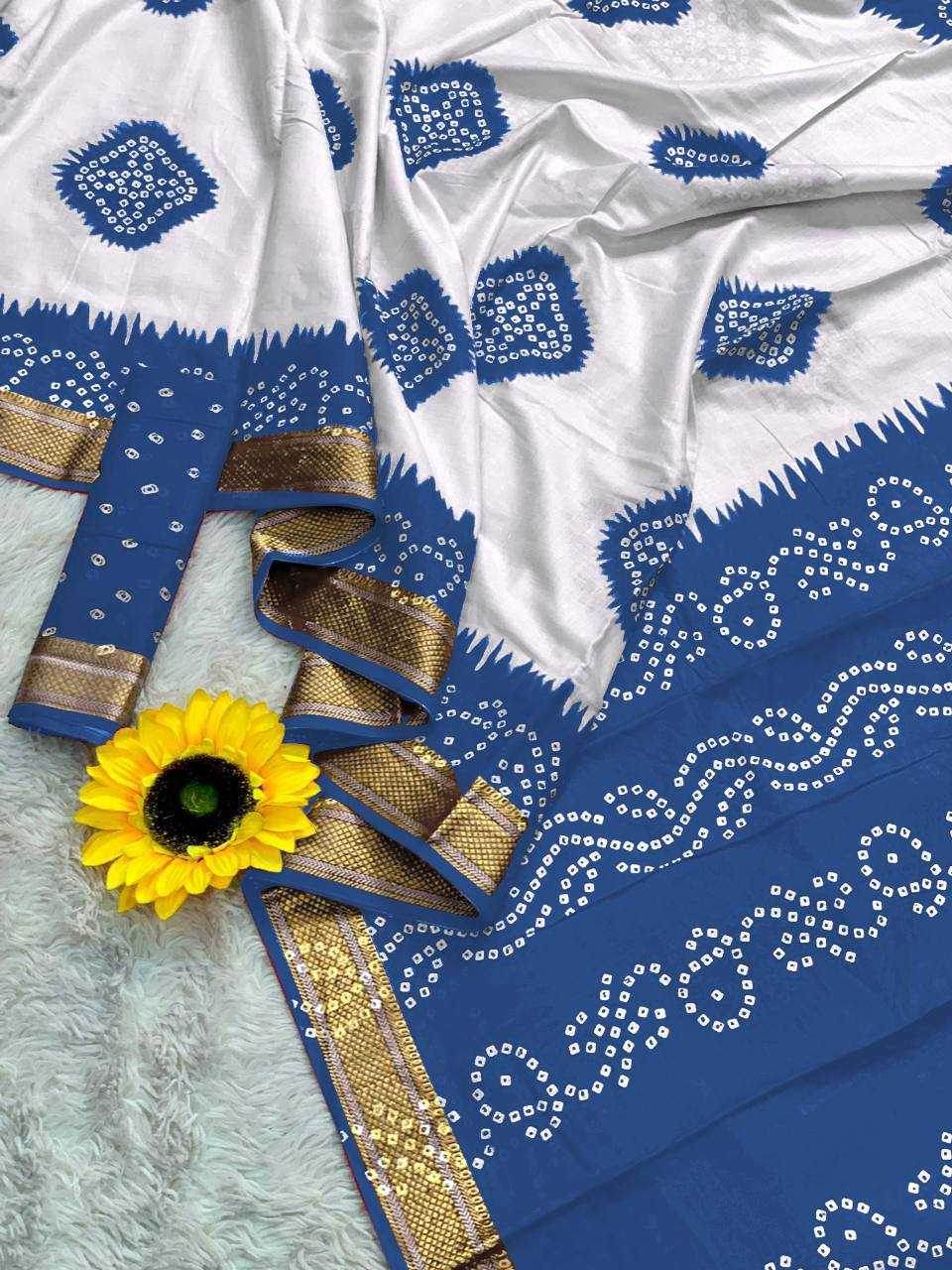 Bandhani Printed Cotton Sarees - MYLUXURY LANE ENTERPRISE
